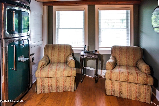 living area featuring wood finished floors