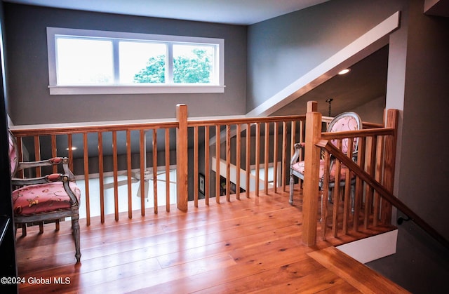 interior space with hardwood / wood-style flooring