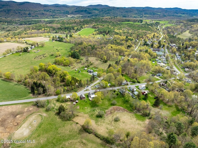 drone / aerial view with a mountain view