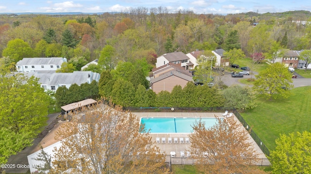 drone / aerial view featuring a residential view