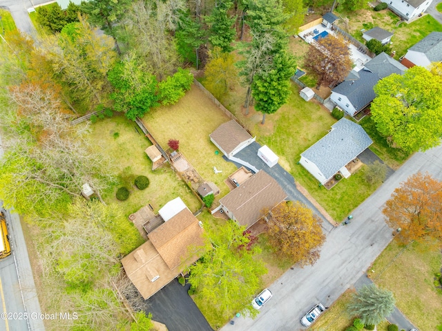 aerial view with a residential view
