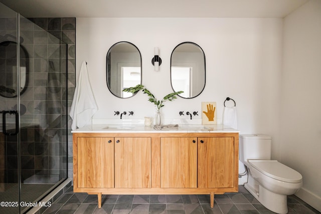 829 Jefferson Rd, Nassau, NY 12123 - full bath featuring double vanity, toilet, a shower stall, and a sink