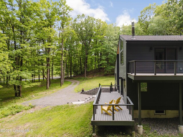 829 Jefferson Rd, Nassau, NY 12123 - view of green lawn featuring a deck