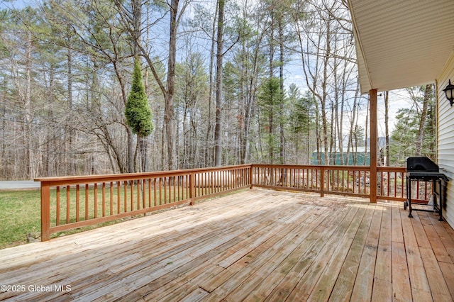 deck with a grill