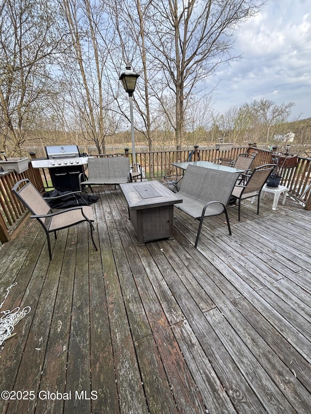deck featuring area for grilling