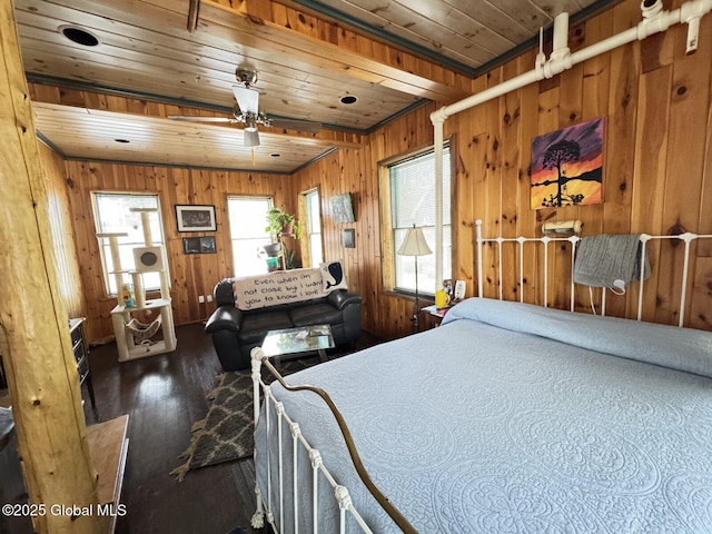 6 Spring St, Johnstown, NY 12095 - bedroom featuring wooden walls, wood ceiling, and wood finished floors