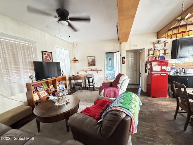 6 Spring St, Johnstown, NY 12095 - living room featuring a ceiling fan and wood finished floors
