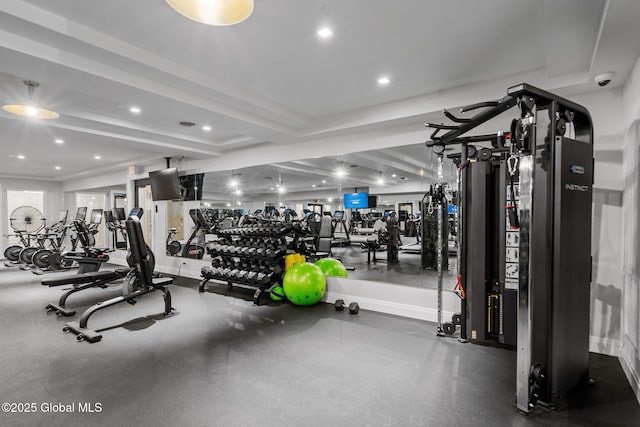 19 Washington St Unit 359I, Saratoga Springs, Inside, NY 12866 - workout area with recessed lighting