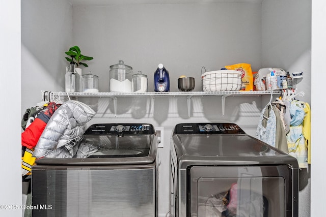 laundry room featuring laundry area and washing machine and dryer