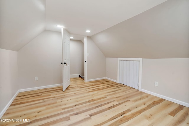 18 Bertha St, Albany, NY 12209 - additional living space featuring lofted ceiling, baseboards, recessed lighting, and wood finished floors