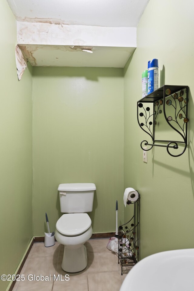100 3rd St, Waterford, NY 12188 - bathroom with baseboards, tile patterned floors, and toilet