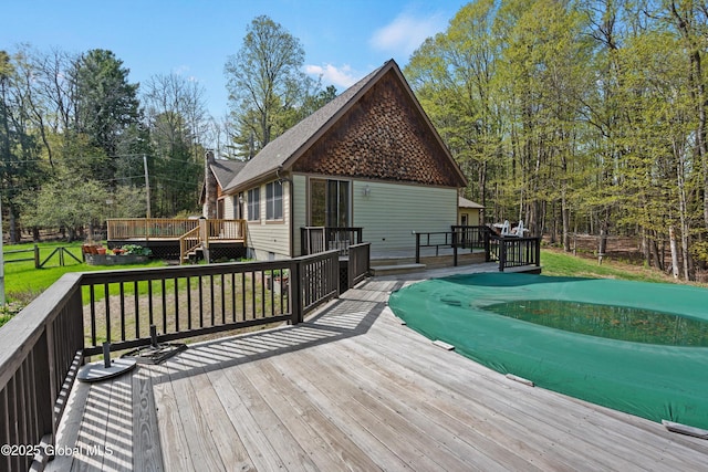 3550 Boyhaven Rd, Middle Grove, NY 12850 - deck with a yard