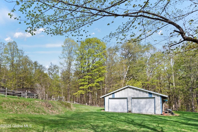 3550 Boyhaven Rd, Middle Grove, NY 12850 - view of outdoor structure with a view of trees, fence, and an outbuilding