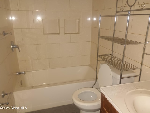 55 Watervliet Ave, Albany, NY 12206 - full bathroom with shower / bathtub combination, toilet, and vanity