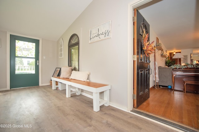 975 Riverview Rd, Schenectady, NY 12309 - mudroom featuring wood finished floors and lofted ceiling