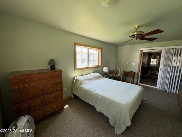 113 Forest Ave, Caroga, NY 12032 - bedroom with carpet floors and a ceiling fan