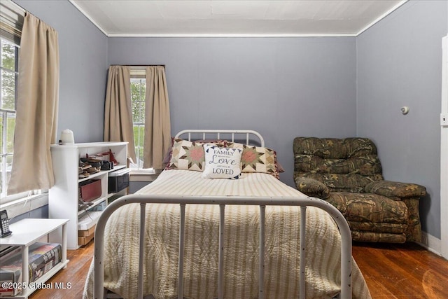 209 Lake Ave, Lake Luzerne, NY 12846 - bedroom with crown molding, wood finished floors, and multiple windows