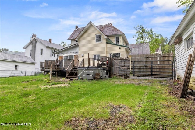 209 Lake Ave, Lake Luzerne, NY 12846 - back of property with a wooden deck