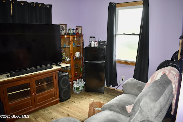 living room with light wood-style flooring
