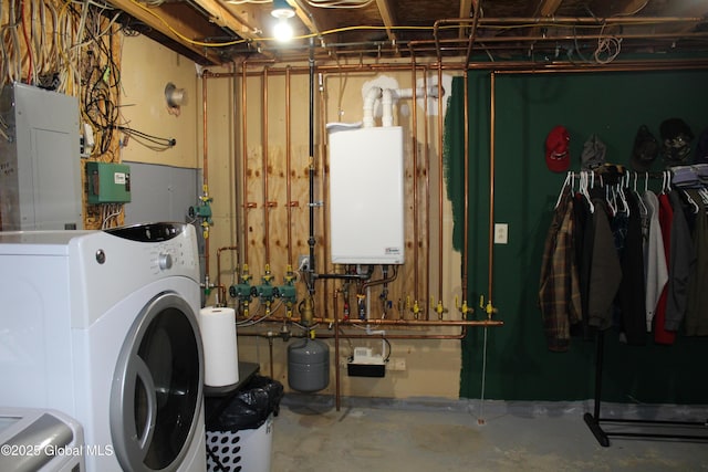 127 Fording Rd, Esperance, NY 12066 - laundry area with laundry area, washer / dryer, electric panel, and tankless water heater