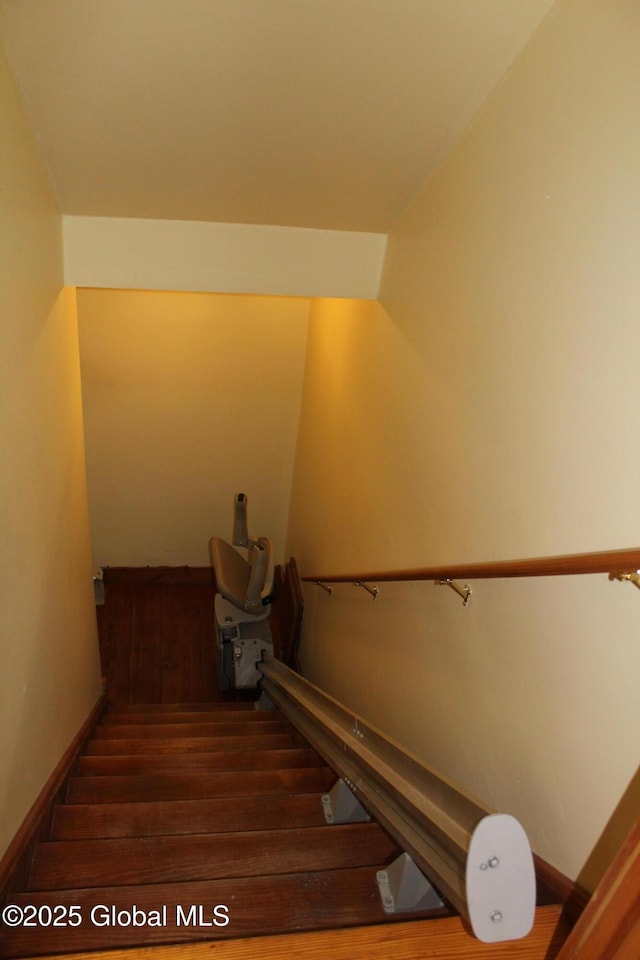 127 Fording Rd, Esperance, NY 12066 - stairs with baseboards and wood finished floors