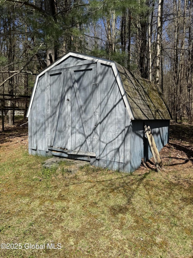 view of shed