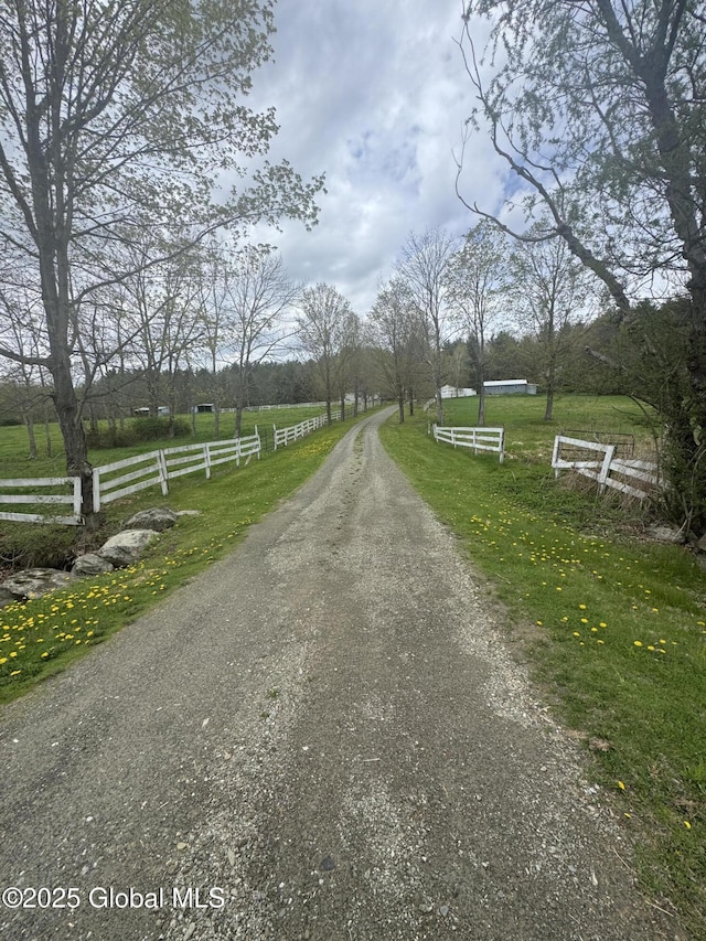 view of street featuring a rural view