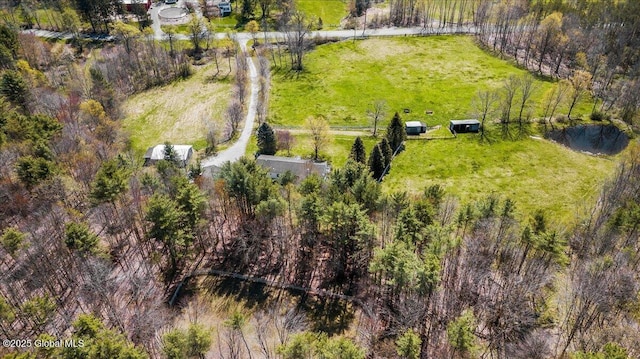 bird's eye view with a rural view