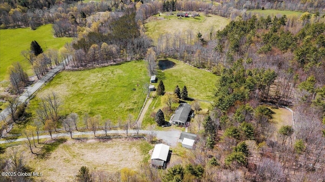bird's eye view featuring a rural view
