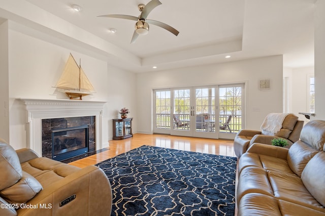 3 Riverside Ct, Stillwater, NY 12170 - living area with a wealth of natural light, ceiling fan, recessed lighting, and wood finished floors