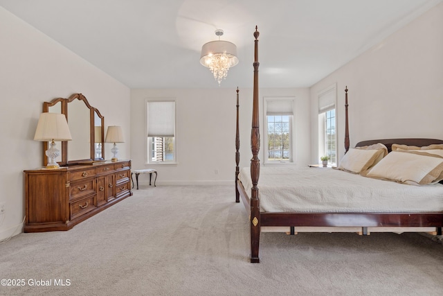 3 Riverside Ct, Stillwater, NY 12170 - bedroom featuring baseboards, a chandelier, and carpet floors
