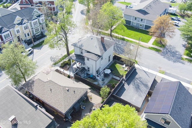 aerial view with a residential view
