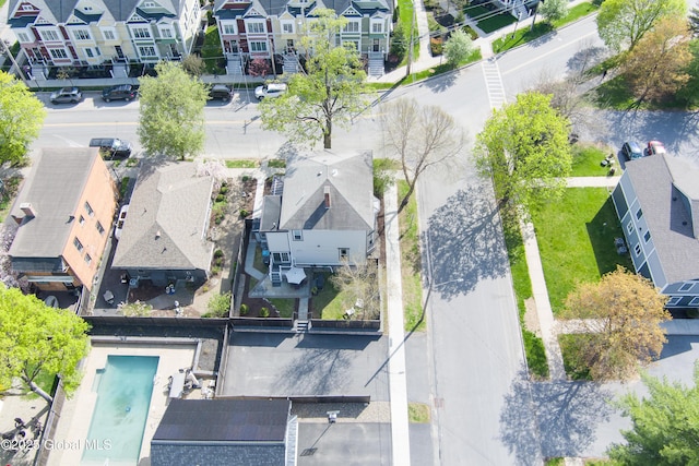 aerial view featuring a residential view