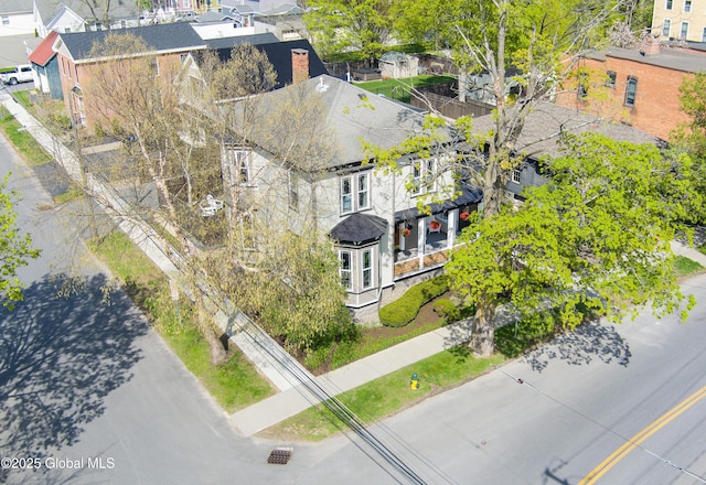bird's eye view with a residential view