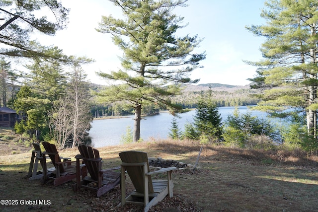 property view of water with a view of trees