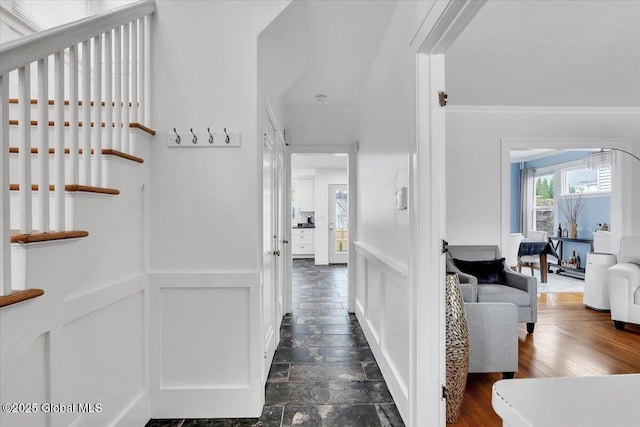 hallway with stairs