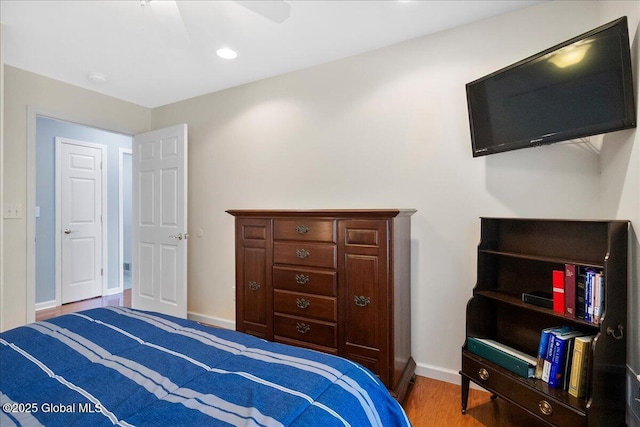 51 Treasures Pl, Queensbury, NY 12804 - bedroom featuring recessed lighting, baseboards, a ceiling fan, and wood finished floors