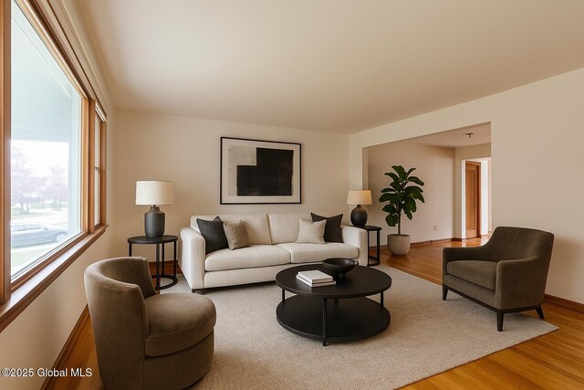 27 Patricia Ln, Saratoga Springs, Inside, NY 12866 - living area featuring plenty of natural light, wood finished floors, and baseboards