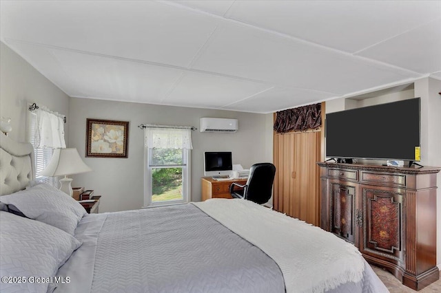 bedroom with a wall mounted AC