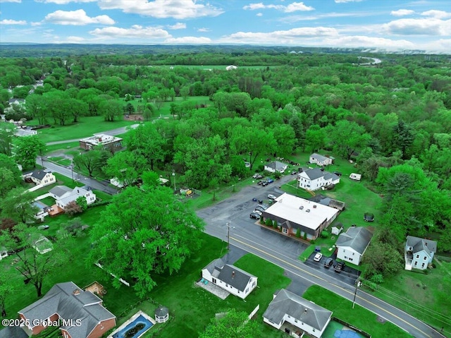 bird's eye view of a heavily wooded area