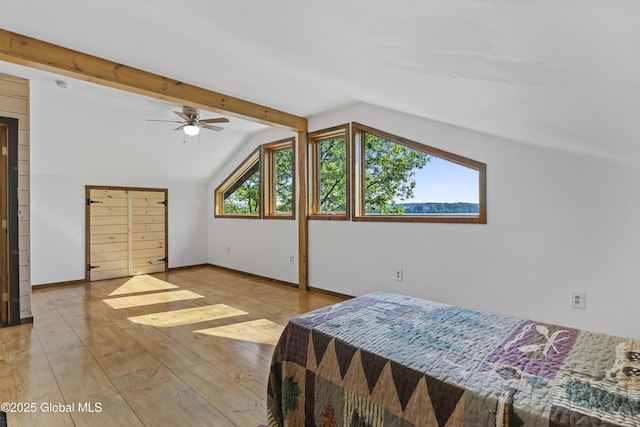 89 Captains Cv, Crown Point, NY 12928 - bedroom with hardwood / wood-style flooring, baseboards, and ceiling fan