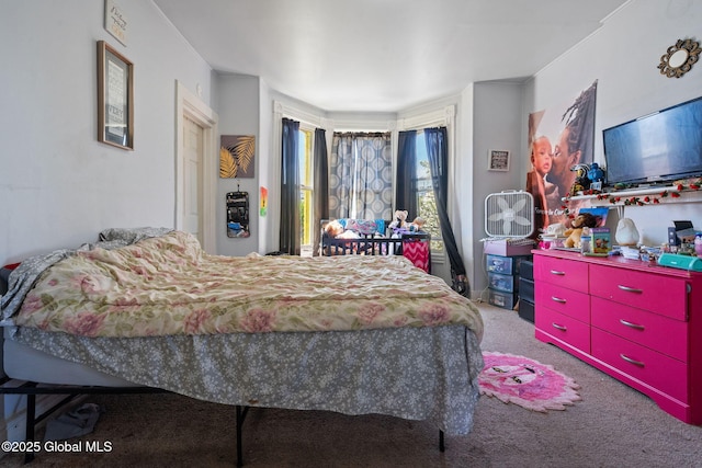 bedroom featuring carpet and access to outside