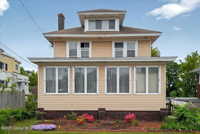 1576 State St, Schenectady, NY 12304 - rear view of property featuring a chimney and fence