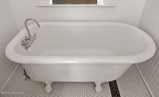 bathroom view of a soaking tub