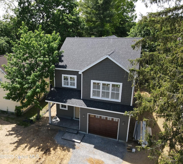 295 Jefferson St, Saratoga Springs, Inside, NY 12866 - view of front of home featuring an attached garage, driveway, a porch, and a shingled roof