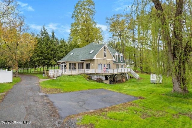11 Cotton Ct, Bolton, NY 12824 - back of house featuring a wooden deck and stairs