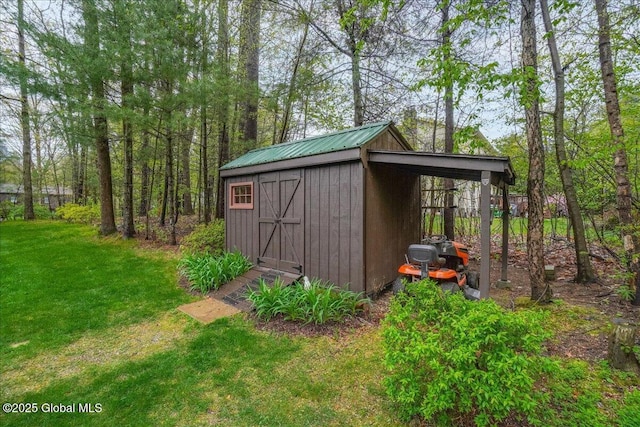 view of shed