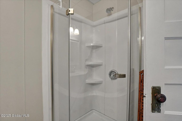full bathroom featuring a shower stall