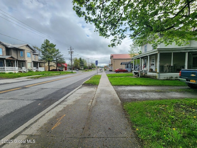 view of road with sidewalks