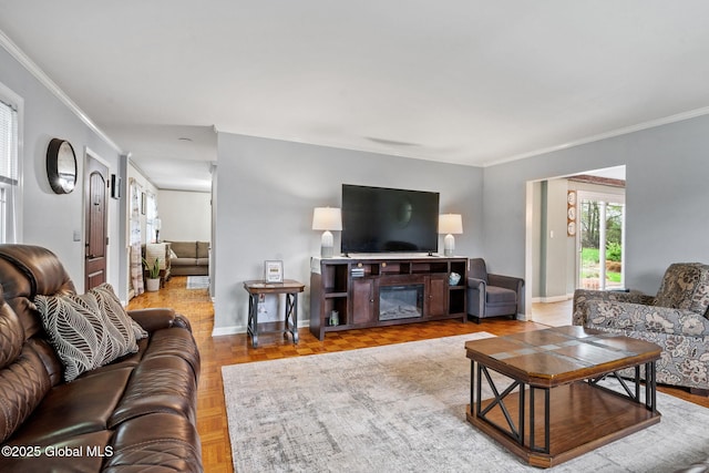 228 Maura Ln, Glenville, NY 12302 - living room featuring crown molding and baseboards